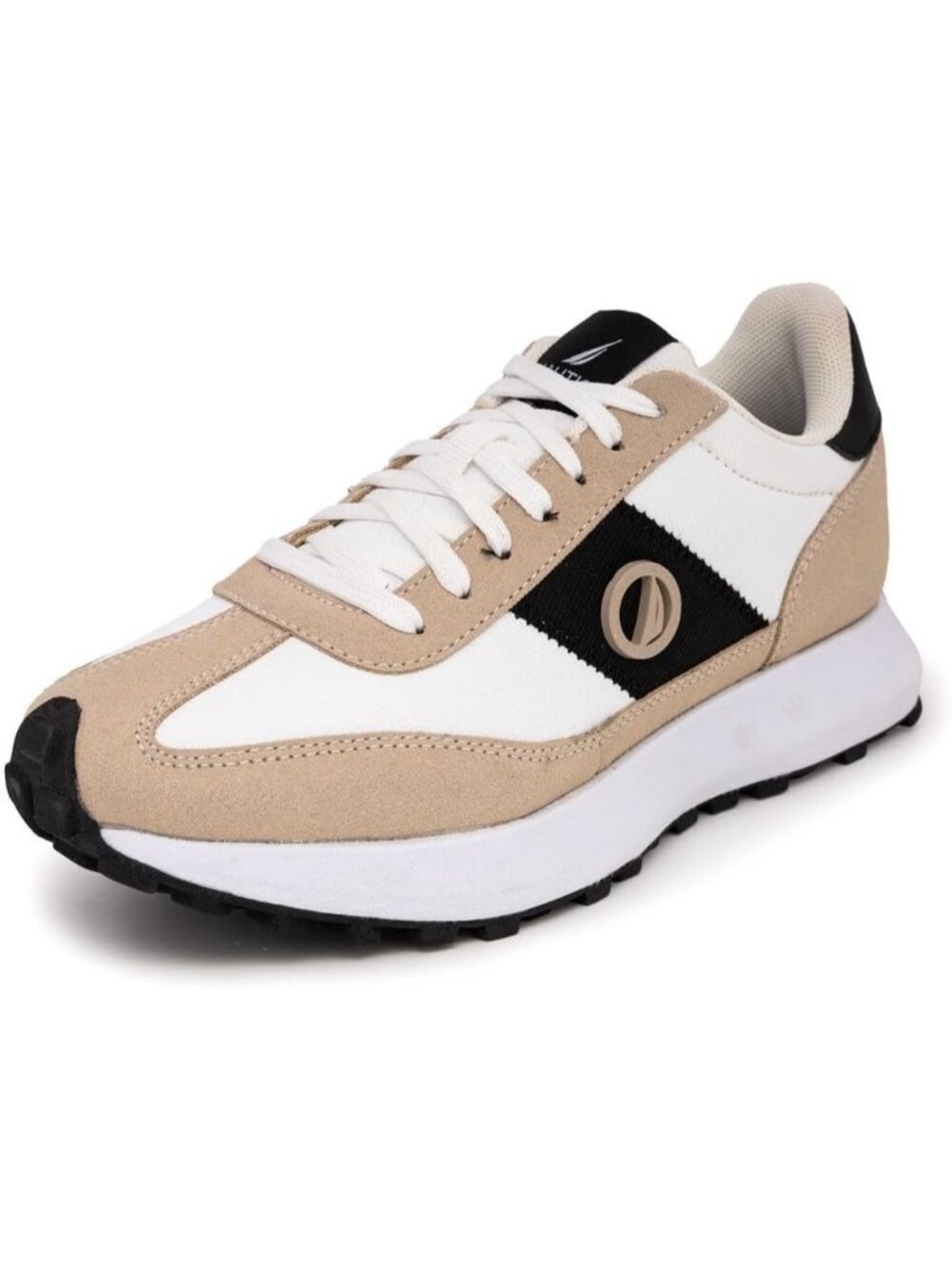 Women's Sand White Slip On Comfortable Cushioned Lace Up Modern Fashion Sneakers